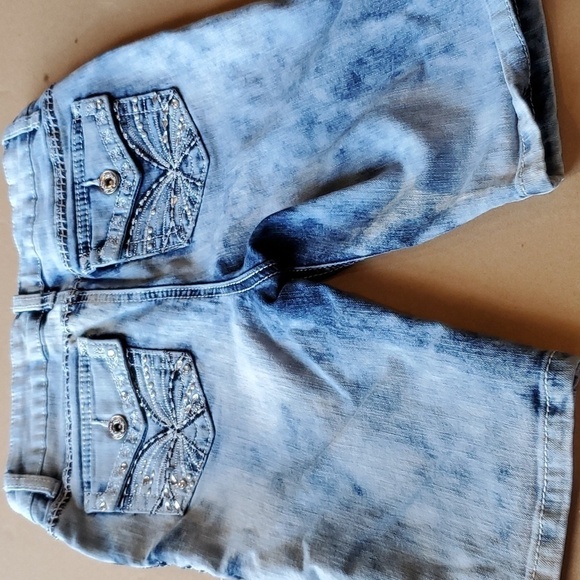 Revolution  by Revolt distressed 5 pckt jewel studded denim shorts Girls… - Picture 6 of 10